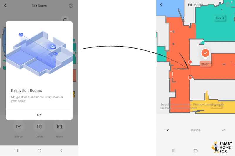 The flat map is edited in the Roborock S7 MaxV Ultra App